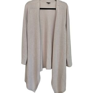 Torrid Womens Plus Size 2 Beige Marled Open Front Draped Handkerchief Cardigan